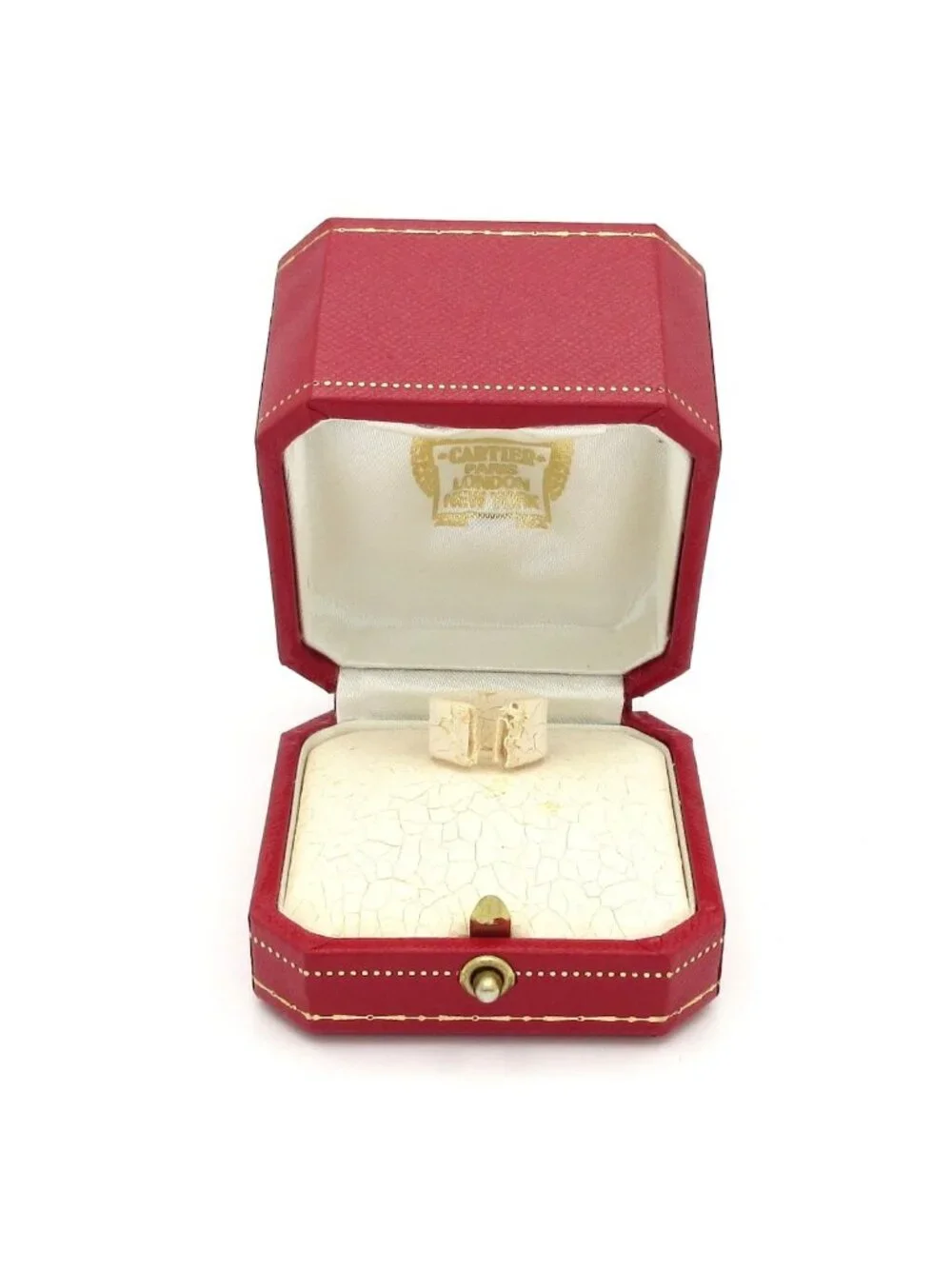 Cartier Ring 54 Tank 18k White Gold Citrine